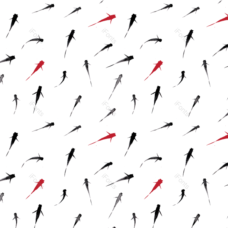 纹理图片,水墨元素,锦鲤PNG,水彩免抠素材